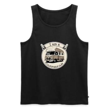 Camper-Fan - Männer Premium Bio Tank Top - Schwarz - Vorne - AI Model Male 178 light (178cm)