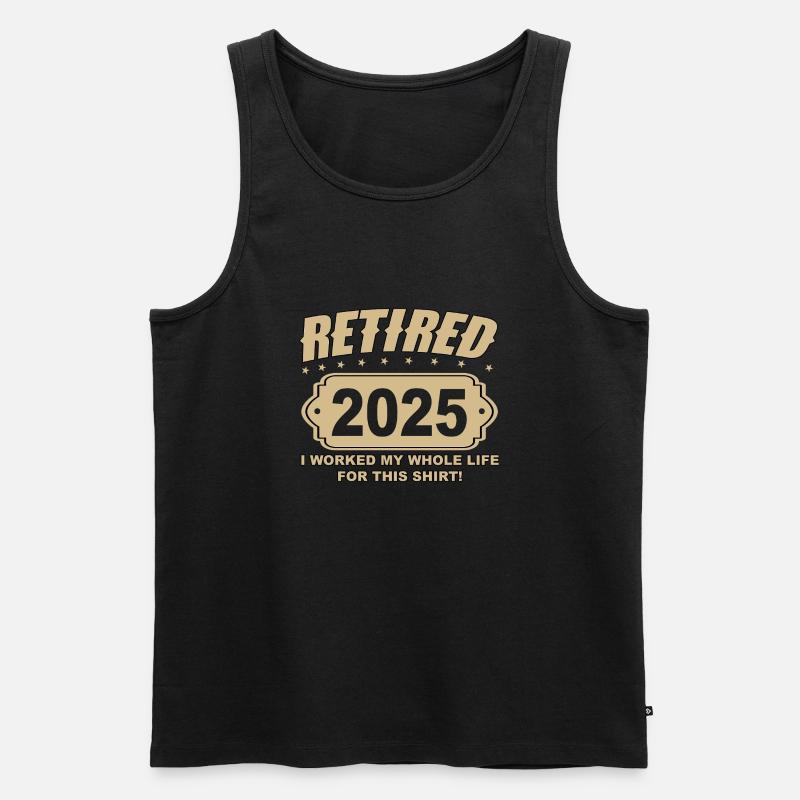 Retired 2025 - Endlich in Rente - Männer Premium Bio Tank Top - Schwarz