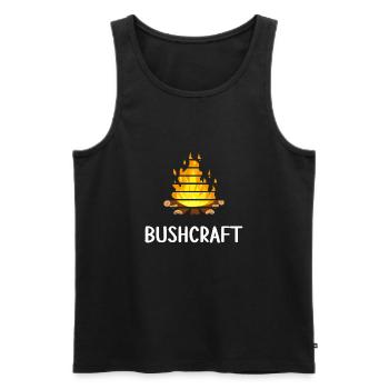 bushcraft feuerstelle outdoor shelter wildlife - Männer Premium Bio Tank Top - Schwarz - Vorne - AI Model Male 178 light (178cm)