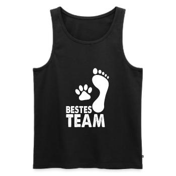 Bestes Team - Katze Kätzchen Hund Gassi Frauchen - Männer Premium Bio Tank Top - Schwarz - Vorne - AI Model Male 178 light (178cm)