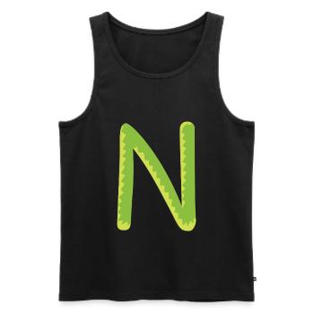 Letter N - Men's Premium Organic Tank Top - black - Front - Michal (187cm)