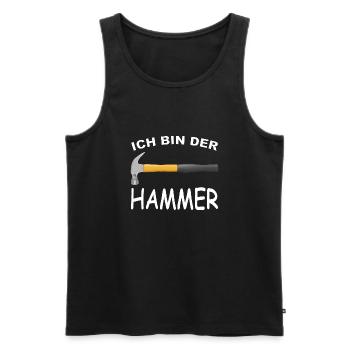 Ich bin der Hammer, lustiges Werkzeug Humor Design - Männer Premium Bio Tank Top - Schwarz - Vorne - Michal (187cm)
