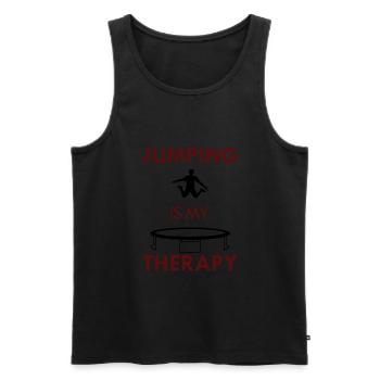 Jumping as Therapy Trampoline Jumper Bounce - Men's Premium Organic Tank Top - black - Front - AI Model Male 178 light (178cm)