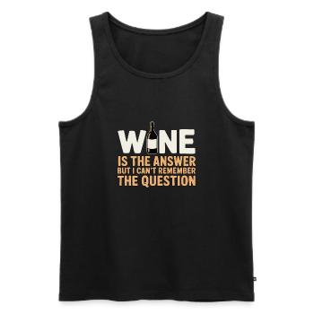 Le vin est la réponse, j’ai juste oublié la question - Débardeur bio Premium Homme - noir - Devant - AI Model Male 178 light (178cm)