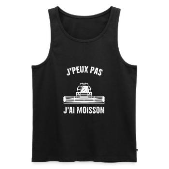 Je peux pas j'ai Moisson Humour Agriculteur - Débardeur bio Premium Homme - noir - Devant - AI Model Male 178 light (178cm)
