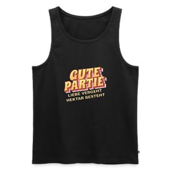 Gute Partie - Liebe vergeht Hektar besteht - Männer Premium Bio Tank Top - Schwarz - Vorne - AI Model Male 178 light (178cm)