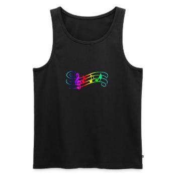 Music Notes - Men's Premium Organic Tank Top - black - Front - AI Model Male 178 light (178cm)