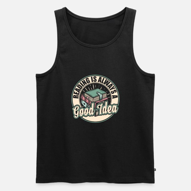 Lesen Bücher - Männer Premium Bio Tank Top - Schwarz
