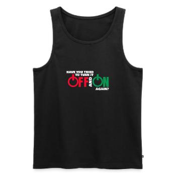 Off and On again à et en cadeau informaticien - Débardeur bio Premium Homme - noir - Devant - Michal (187cm)