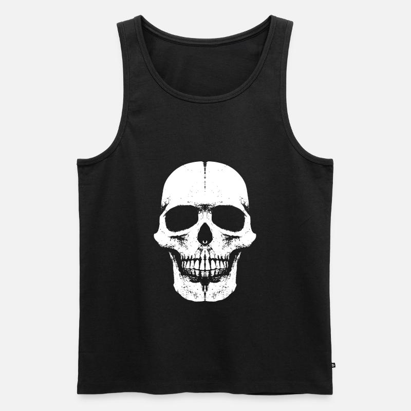 Skull Head Fun - 666 - Schädel - Männer Premium Bio Tank Top - Schwarz