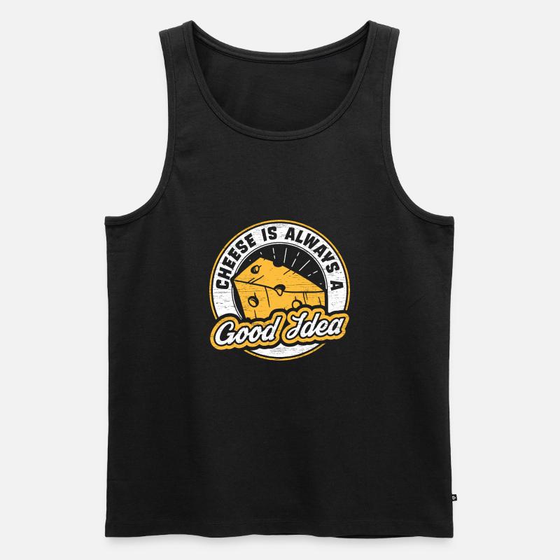 Überbacken Käse - Männer Premium Bio Tank Top - Schwarz