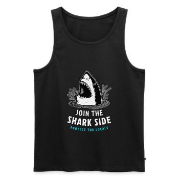 Haie Join the Shark Side - Protect the Locals Hai - Débardeur bio Premium Homme - noir - Devant - Michal (187cm)