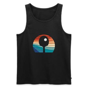 Cool Table Tennis Vintage Design - Men's Premium Organic Tank Top - black - Front - AI Model Male 178 light (178cm)