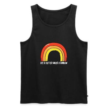 Life is better under a rainbow - Men's Premium Organic Tank Top - black - Front - Michal (187cm)