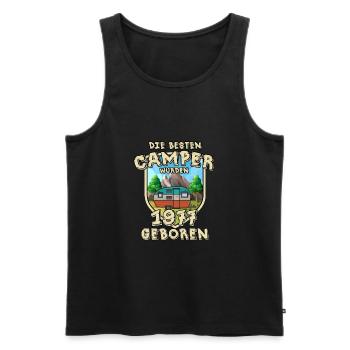 Camping Berg Urlaub Freiheit Geboren 1977 - Männer Premium Bio Tank Top - Schwarz - Vorne - Michal (187cm)