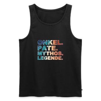 Onkel Pate Mythos Legende - Männer Premium Bio Tank Top - Schwarz - Vorne - Michal (187cm)