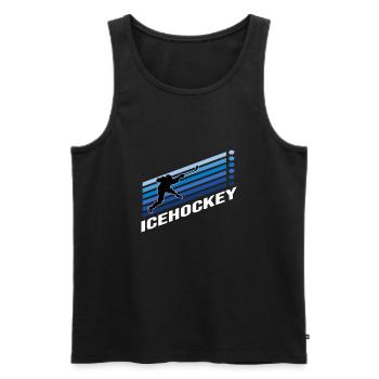 eishockey icehockey wintersport penalty puck - Männer Premium Bio Tank Top - Schwarz - Vorne - AI Model Male 178 light (178cm)