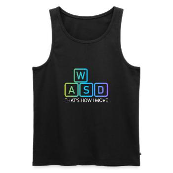 WASD Gaming Gaming Video Game, PC, Computer - Men's Premium Organic Tank Top - black - Front - Michal (187cm)