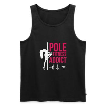Pole Dance Shirt Pole Fitness Süchtig Geschenk T-Shirt - Männer Premium Bio Tank Top - Schwarz - Vorne - AI Model Male 178 light (178cm)