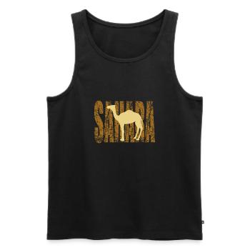 sahara - Männer Premium Bio Tank Top - Schwarz - Vorne - AI Model Male 178 light (178cm)