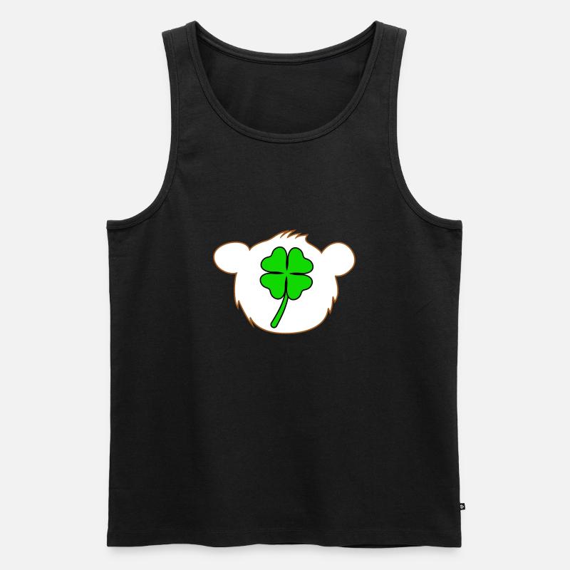 Happy cute bears Kleeblatt - Männer Premium Bio Tank Top - Schwarz