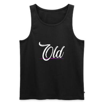Old - Alt - Männer Premium Bio Tank Top - Schwarz - Vorne - AI Model Male 178 light (178cm)