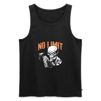 Entraînement de musculation du crâne et No Limit - Débardeur bio Premium Homme - noir - Devant - AI Model Male 178 light (178cm)