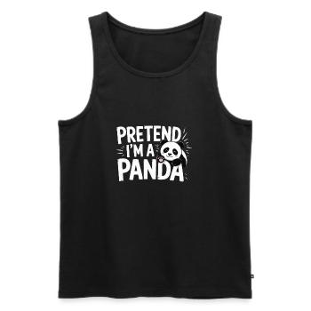 Panda Design Humor - Pretend I'm a Panda - Men's Premium Organic Tank Top - black - Front - AI Model Male 178 light (178cm)