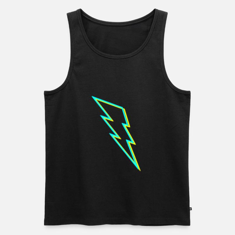 Blitz ϟ - Männer Premium Bio Tank Top - Schwarz