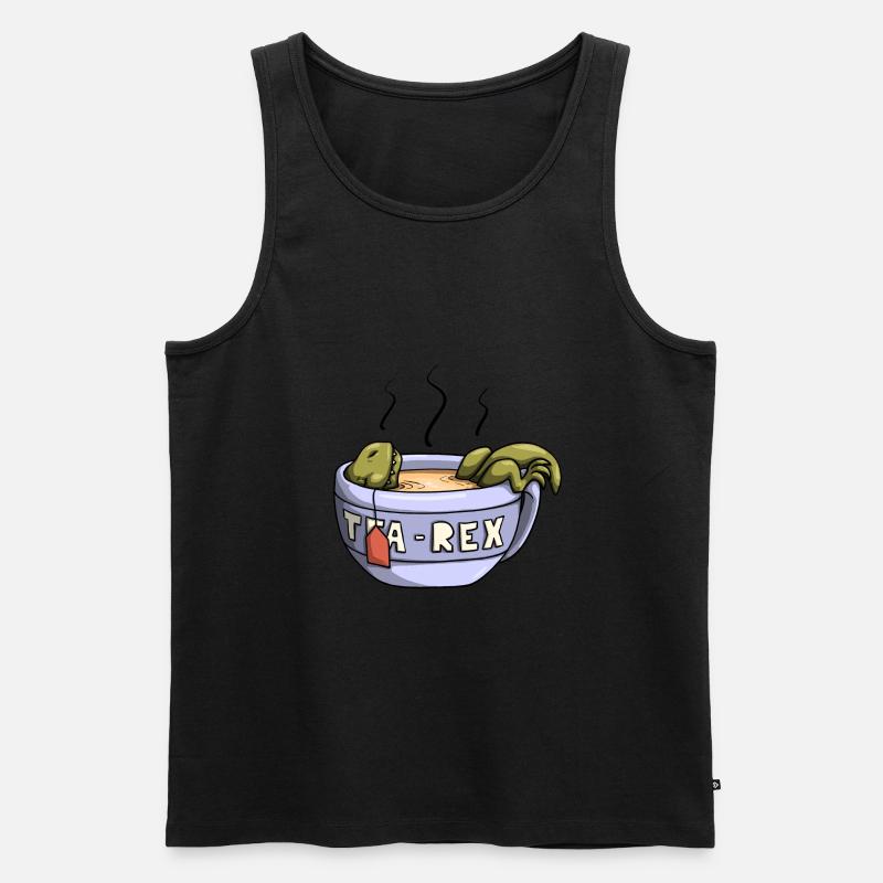 Tea-Rex - Männer Premium Bio Tank Top - Schwarz