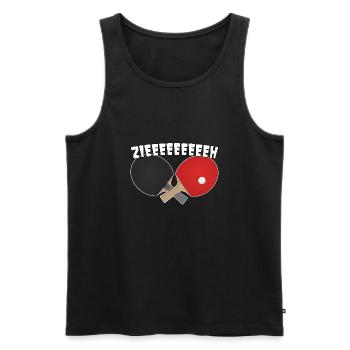 Table Tennis Zieeeeh Draw Topspin - Men's Premium Organic Tank Top - black - Front - AI Model Male 178 light (178cm)