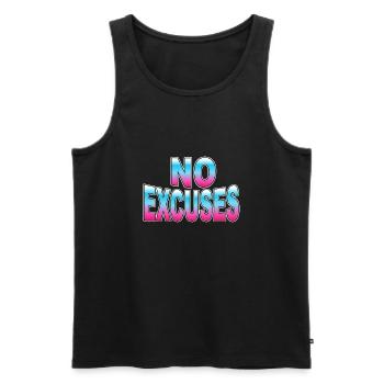 No Excuses - Men's Premium Organic Tank Top - black - Front - AI Model Male 178 light (178cm)