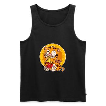 Ramen Life Motivation Tigre Motiv Shirt Ramen Noodle - Débardeur bio Premium Homme - noir - Devant - AI Model Male 178 light (178cm)