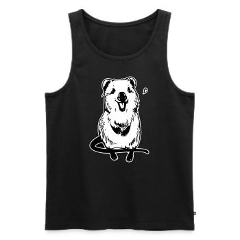 Quokka - motif doux - Débardeur bio Premium Homme - noir - Devant - Michal (187cm)