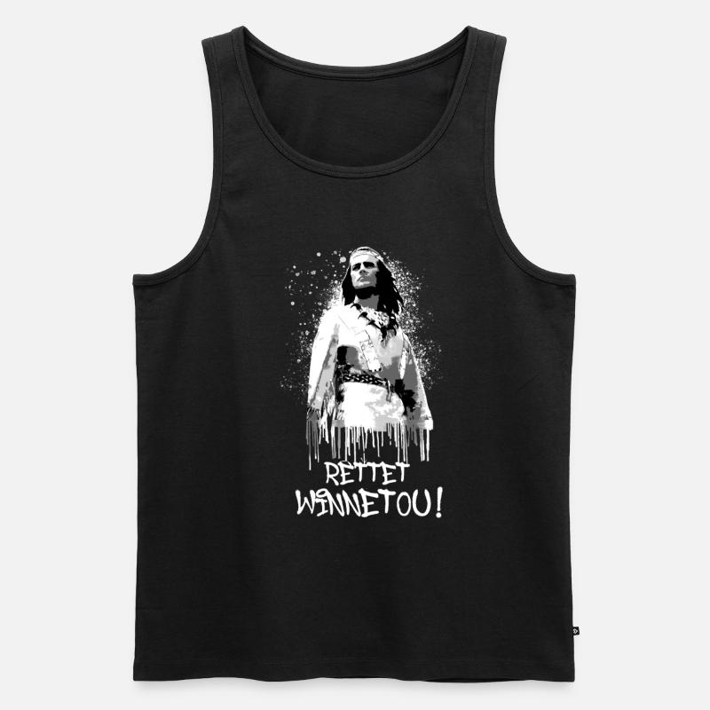 rettet winnetou,winnetou,indianer,illustration - Männer Premium Bio Tank Top - Schwarz