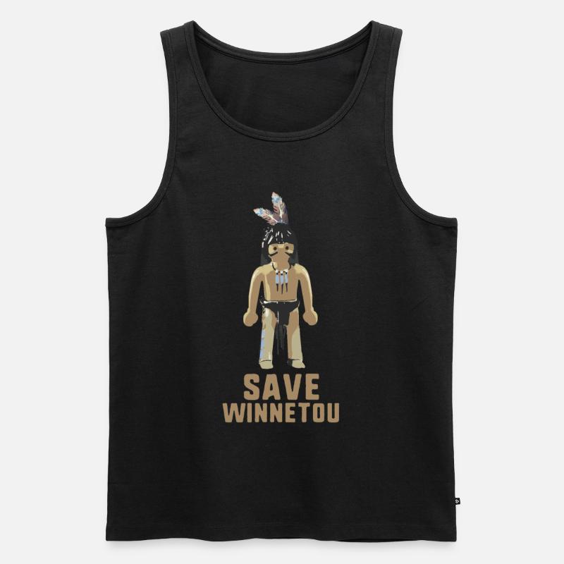 save winnetou,winnetou,indian,comic - Men's Premium Organic Tank Top - black