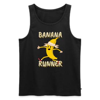 Banana Jogging Marathon Banana Runner - Débardeur bio Premium Homme - noir - Devant - Michal (187cm)
