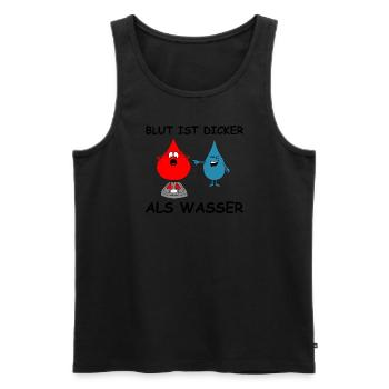 Blut ist dicker als Wasser | lustige Bilder - Männer Premium Bio Tank Top - Schwarz - Vorne - Michal (187cm)