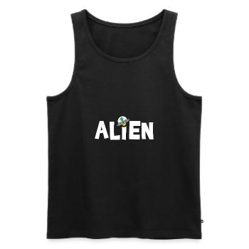 Vaisseau spatial alien - Débardeur bio Premium Homme - noir - Devant - AI Model Male 178 light (178cm)