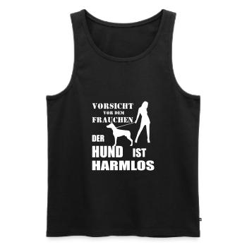 Hund - Männer Premium Bio Tank Top - Schwarz - Vorne - Michal (187cm)