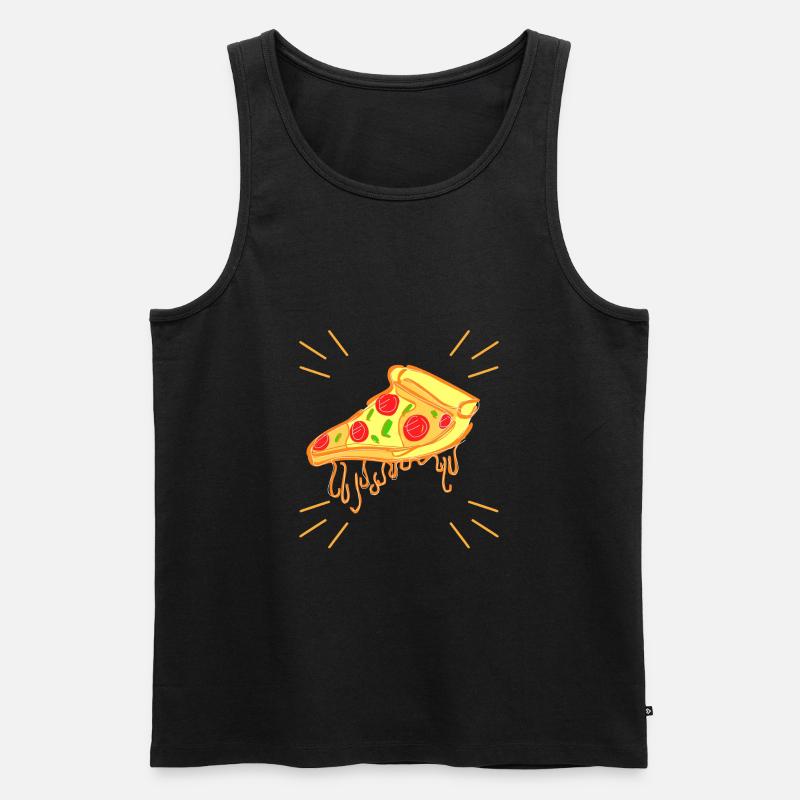 Pizza - Männer Premium Bio Tank Top - Schwarz