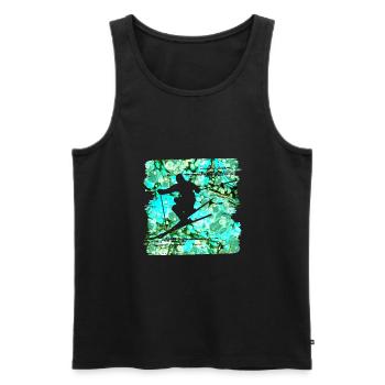 Skier E 248 - Men's Premium Organic Tank Top - black - Front - Michal (187cm)