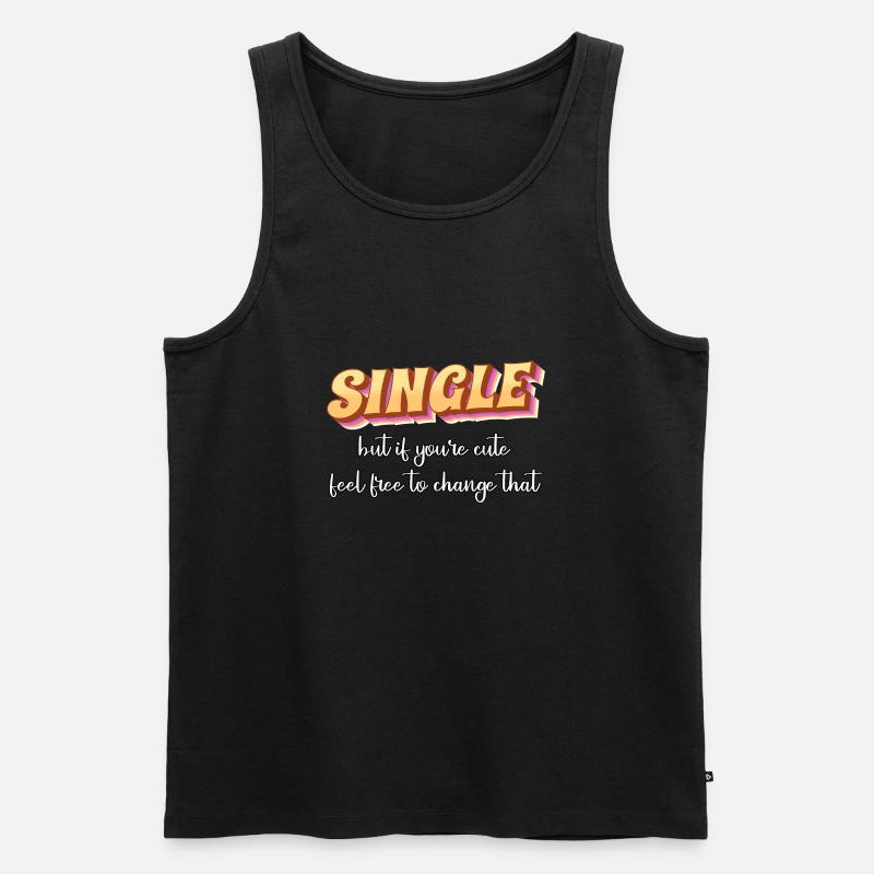 Single - Männer Premium Bio Tank Top - Schwarz