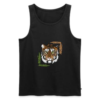 tigre - Débardeur bio Premium Homme - noir - Devant - AI Model Male 178 light (178cm)