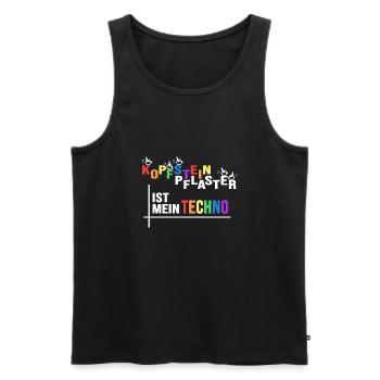 rollstuhlfahrer driving rollstuhl techno spruch - Männer Premium Bio Tank Top - Schwarz - Vorne - Michal (187cm)