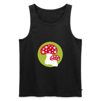 Toadstool, mushroom in the woods gift - Men's Premium Organic Tank Top - black - Front - AI Model Male 178 light (178cm)