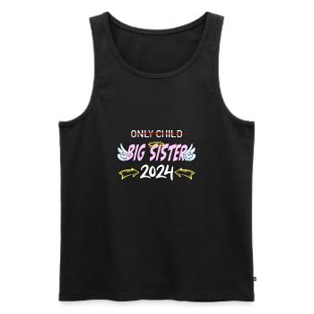 Only Child - Big Sister 2024 Baby - Men's Premium Organic Tank Top - black - Front - AI Model Male 178 light (178cm)