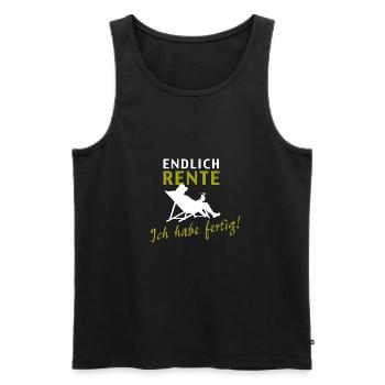 Finally retired, I'm done - Men's Premium Organic Tank Top - black - Front - AI Model Male 178 light (178cm)