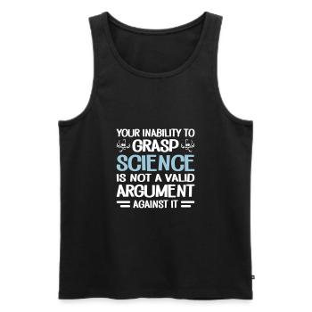 Your Inability To Grasp Science - Débardeur bio Premium Homme - noir - Devant - AI Model Male 178 light (178cm)