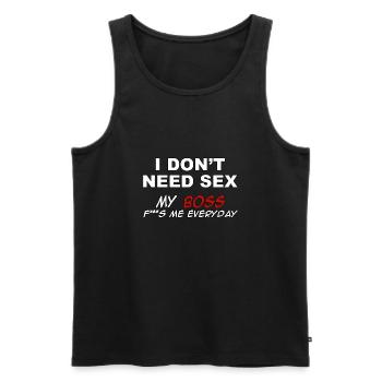I don’t need sex, my chef f***s me every day - Männer Premium Bio Tank Top - Schwarz - Vorne - Michal (187cm)